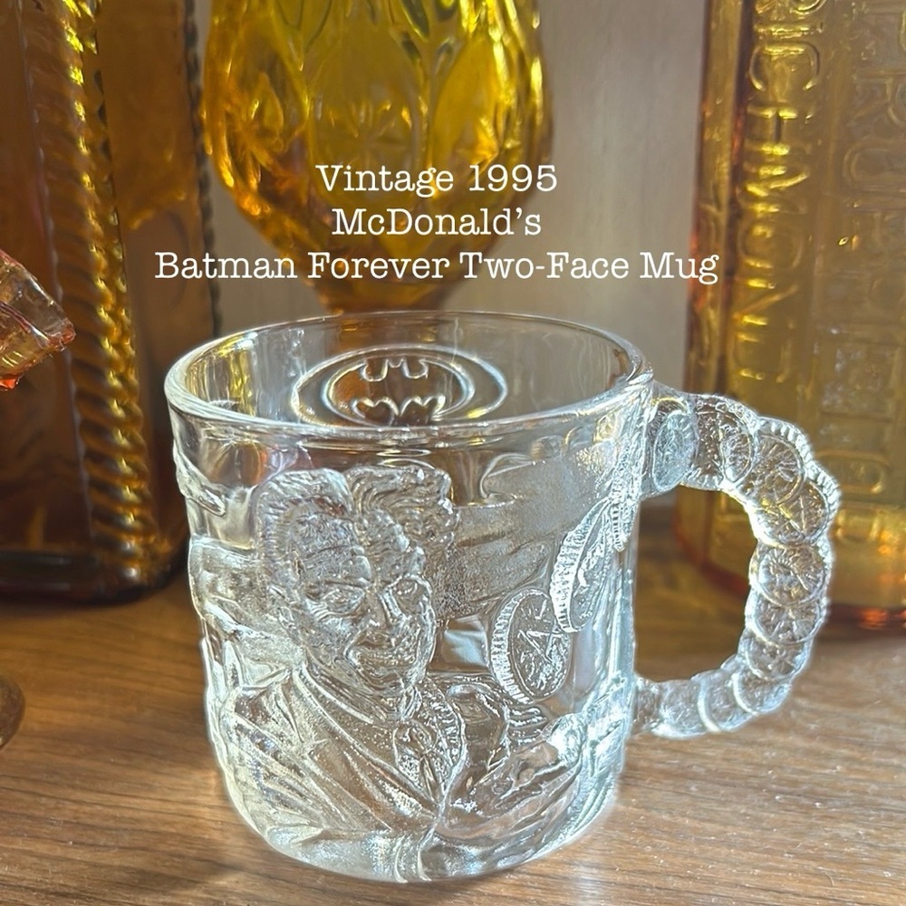 Vintage 1995 McDonalds Batman Forever Two-Face Glass Mug